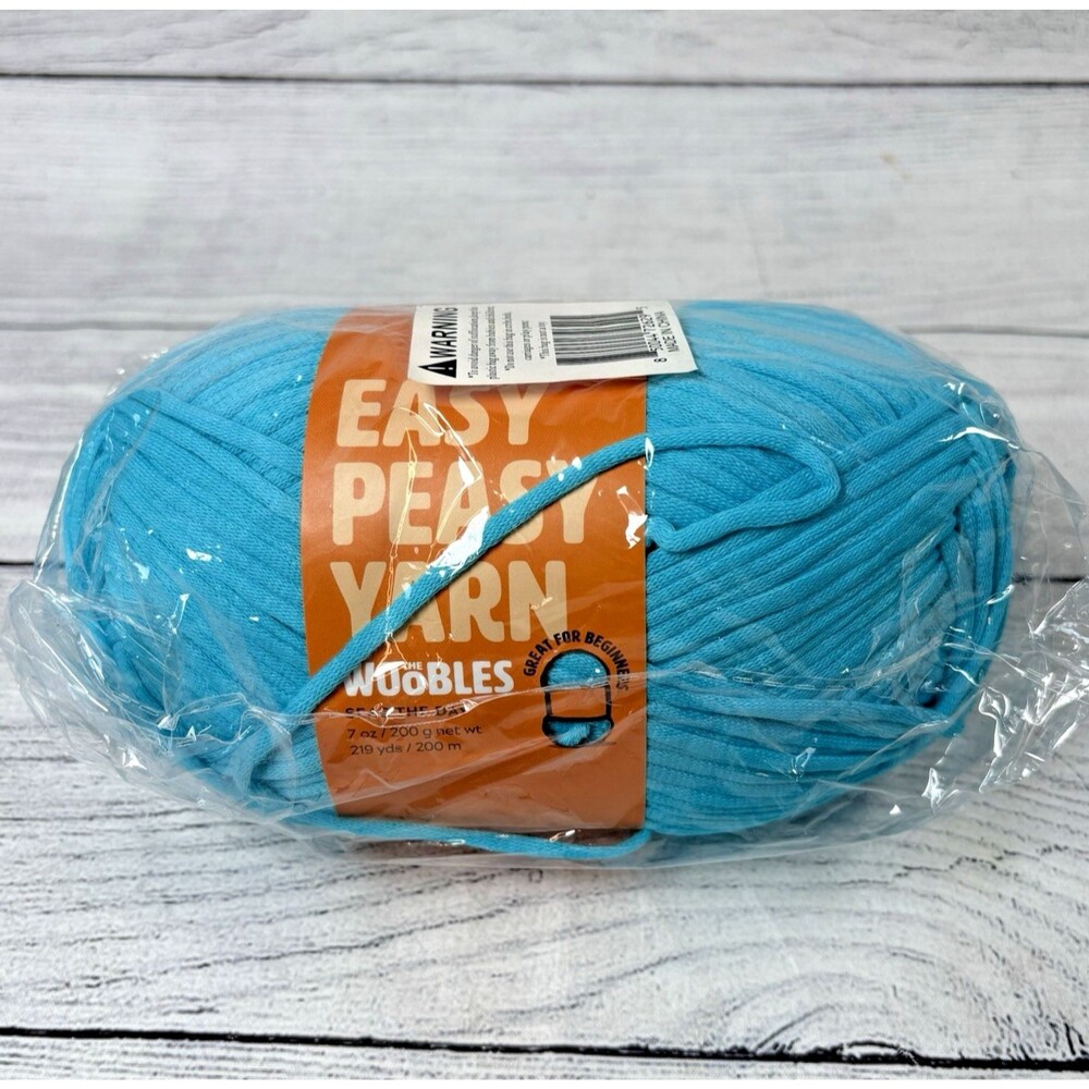 Woobles Easy Peasy Yarn Pebble SEAS THE DAY Blue One Skein 7 oz 219 Yds
